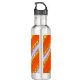 Wide stripes in ice to yellowish orange lace style edelstahlflasche (Rückseite)