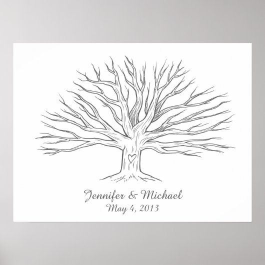 Wide Thumbprint Tree GuestBook Poster (Vorne)