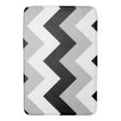 Wide Zigzag Muster Schwarz Weiß Badematte (Vorderseite Vertikal)
