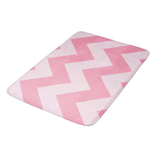 Wide Zigzag Pattern Pinks Badematte (Schrägansicht)