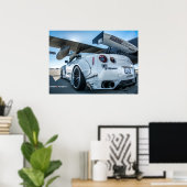 Widebody Nissan GT-R Libertywalk R35 mit Flugzeug Poster (Heimbüro)