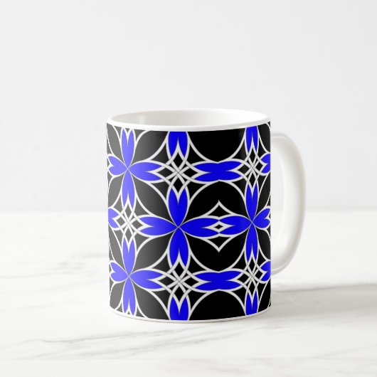 Widergespiegelter Celtic (Blau umgewandelt) Kaffeetasse (VorderseiteRechts)