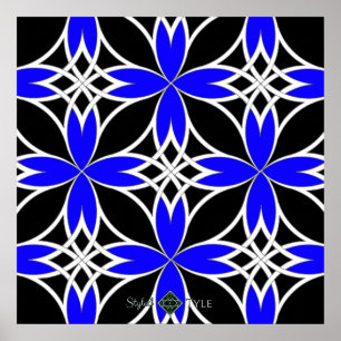 Widergespiegelter Celtic (Blau umgewandelt) Poster