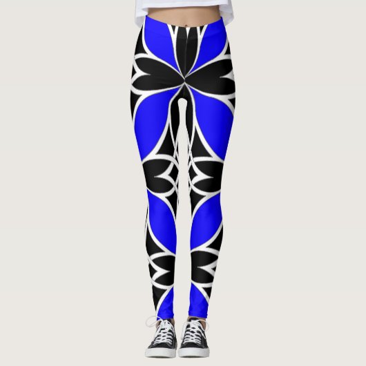 Widergespiegelter Celtic (Flutterby Blau) Leggings (Vorderseite)