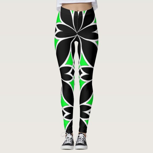 Widergespiegelter Celtic (Grün) Leggings (Vorderseite)