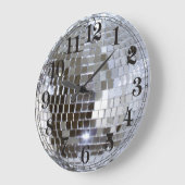 Widergespiegelter Disco-Ball 1 Große Wanduhr (Winkel)