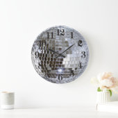 Widergespiegelter Disco-Ball 1 Große Wanduhr (Zuhause)