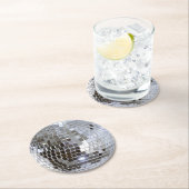 Widergespiegelter Disco-Ball 1 Runder Pappuntersetzer (Vor Ort)