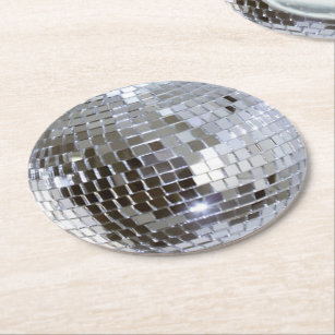 Widergespiegelter Disco-Ball 1 Runder Pappuntersetzer