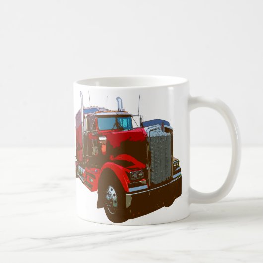 Widergespiegelter Rot-halb LKW Kaffeetasse (Rechts)