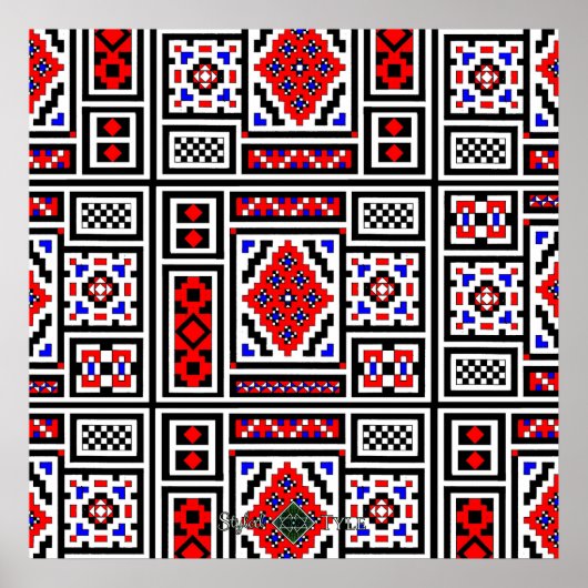 Widergespiegeltes Mosaik Poster (Vorne)