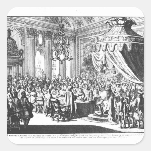 Widerruf des Edikts von Nantes Quadratischer Aufkleber (Vorderseite)