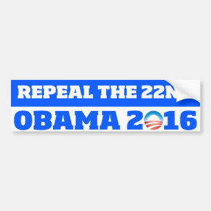 Widerrufen Sie das 22.: Obama 2016 Autoaufkleber