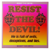 Widersetzen Sie sich dem Teufel! Fliese (Vorderseite)