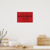 Widerstand beginnt hier auf Red Linen Texture Foto Poster (Küche)