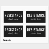 Widerstand beginnt hier - politischer Protest Rechteckiger Aufkleber (Blatt)