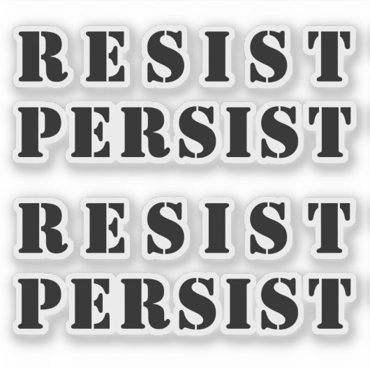 Widerstand bleibt bestehen - schwarze Buchstaben Aufkleber (Vorderseite)