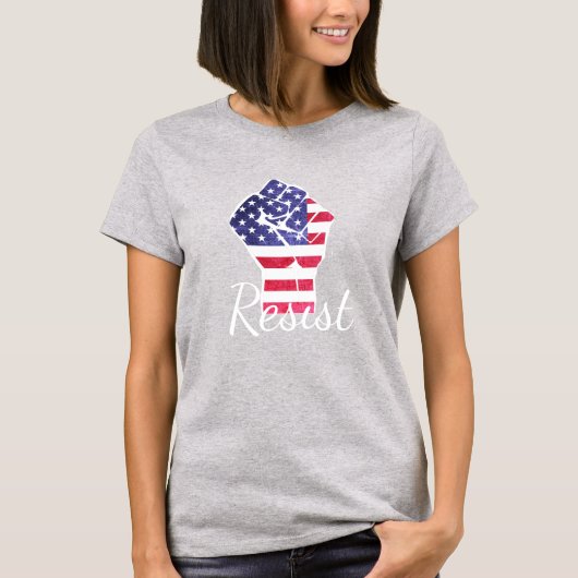 Widerstand der amerikanischen Flaggendemokratin ge T-Shirt (Vorderseite)