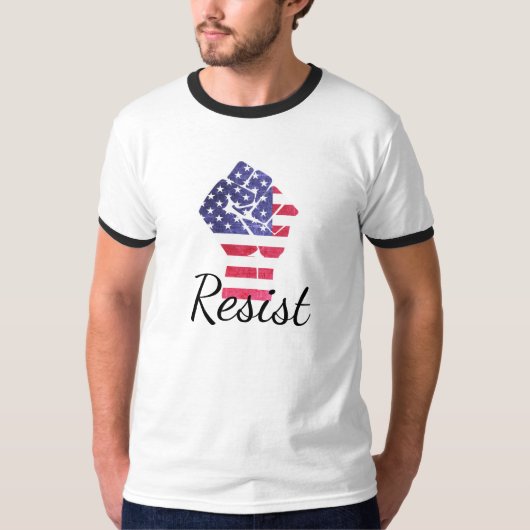 Widerstand der amerikanischen Flaggendemokratin ge T-Shirt (Vorderseite)