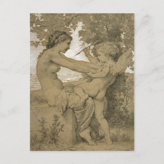 Widerstand der Liebe gegen Bouguereau Postkarte (Vorderseite)