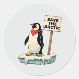 Widerstand: Der Pinguin kämpft gegen Zölle Runder Aufkleber
