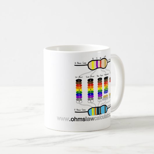 Widerstand-Farbdiagramm-Kaffee-Tasse Kaffeetasse (VorderseiteRechts)