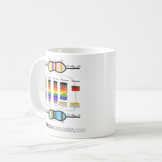 Widerstand-Farbdiagramm-Tasse - groß Kaffeetasse (Vorderseite Links)