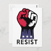 Widerstand Faust Kampf gegen politische Korruption Postkarte (Vorne/Hinten)