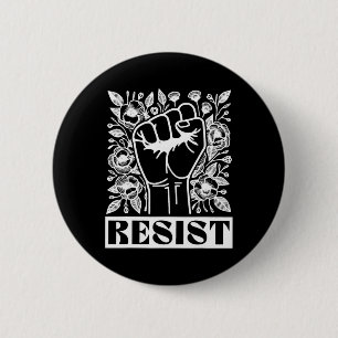 Widerstand floraler politischer Proteste starke Fr Button
