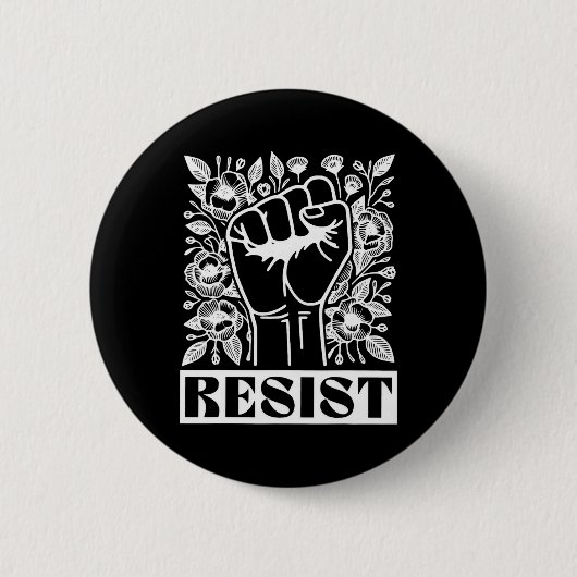 Widerstand floraler politischer Proteste starke Fr Button (Vorderseite)