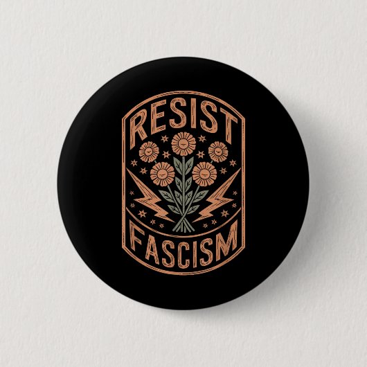 Widerstand gegen den Faschismus Protest Trump gege Button (Vorderseite)