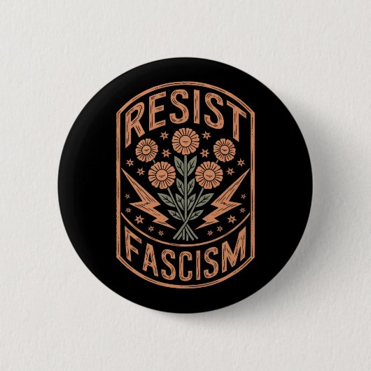 Widerstand gegen den Faschismus Protest Trump gege Button (Vorderseite)