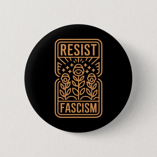 Widerstand gegen den Faschismus Protest Trump gege Button (Vorderseite)