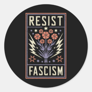 Widerstand gegen den Faschismus Protest Trump gege Runder Aufkleber