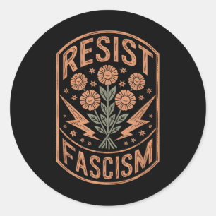 Widerstand gegen den Faschismus Protest Trump gege Runder Aufkleber