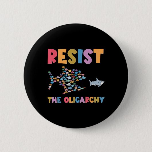 Widerstand gegen die Oligarchie Funny Fish Anti Tr Button (Vorderseite)