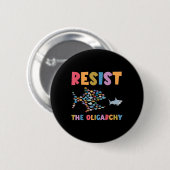 Widerstand gegen die Oligarchie Funny Fish Anti Tr Button (Vorne & Hinten)