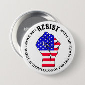 Widerstand gegen Faschismus, Oligarchie, Anti-Trum Button (Vorne & Hinten)