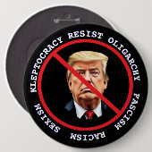 Widerstand gegen Faschismus, Rassismus | Anti-Trum Button (Vorne & Hinten)
