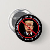 Widerstand gegen Faschismus, Rassismus | Anti-Trum Button (Vorne & Hinten)