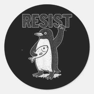 Widerstand gegen Pinguine Aktivismus Funny Anti-Tr Runder Aufkleber
