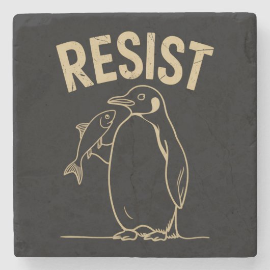 Widerstand gegen Pinguine-Aktivismus-Protest Vinta Steinuntersetzer (Vorderseite)