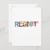 Widerstand gegen Shirt Faustprotest Liberale Feiertagspostkarte (Vorne/Hinten)