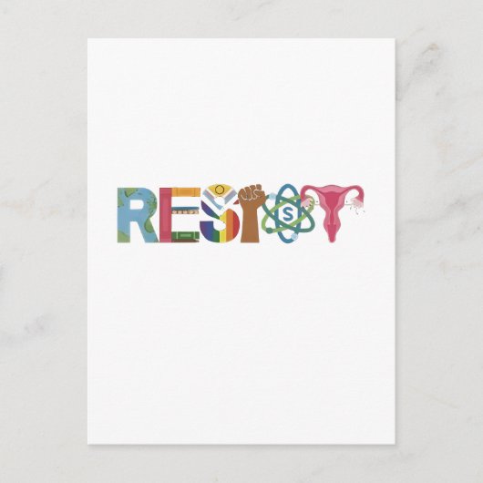 Widerstand gegen Shirt Faustprotest Liberale Feiertagspostkarte (Vorderseite)