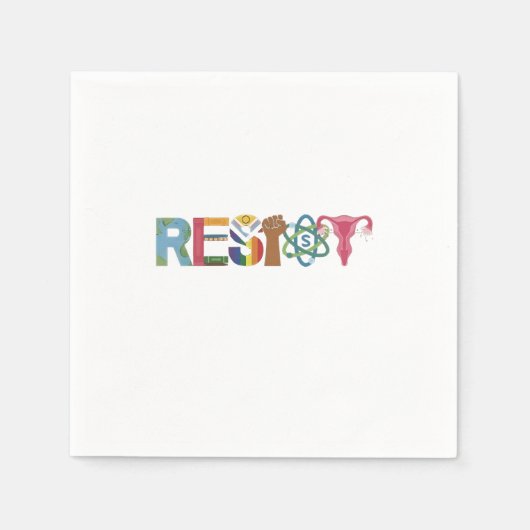 Widerstand gegen Shirt Faustprotest Liberale Serviette (Vorderseite)