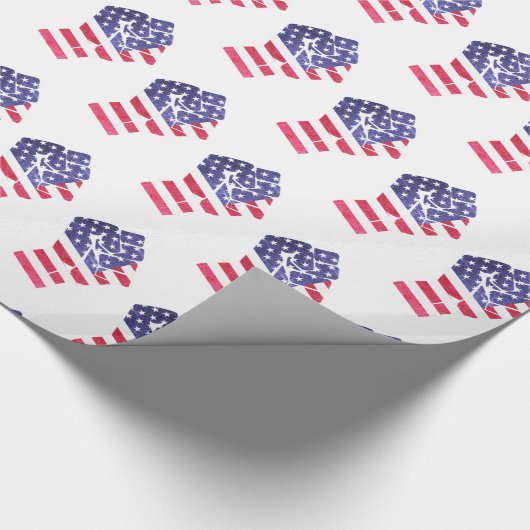 Widerstand gegen Trump: Fist amerikanischer Flag-D Geschenkpapier (Ecke)
