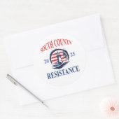 Widerstand im südlichen Landkreis. Blatt mit sechs Runder Aufkleber (Umschlag)