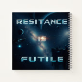 Widerstand ist Futile binäre Spiralfolie Notizblock (Rückseite)