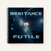 Widerstand ist Futile binäre Spiralfolie Notizblock (Vorderseite)