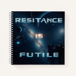 Widerstand ist Futile binäre Spiralfolie Notizblock